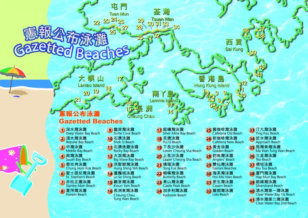 газрын зураг нь, Хонг Конг, наран шарлагын газар
