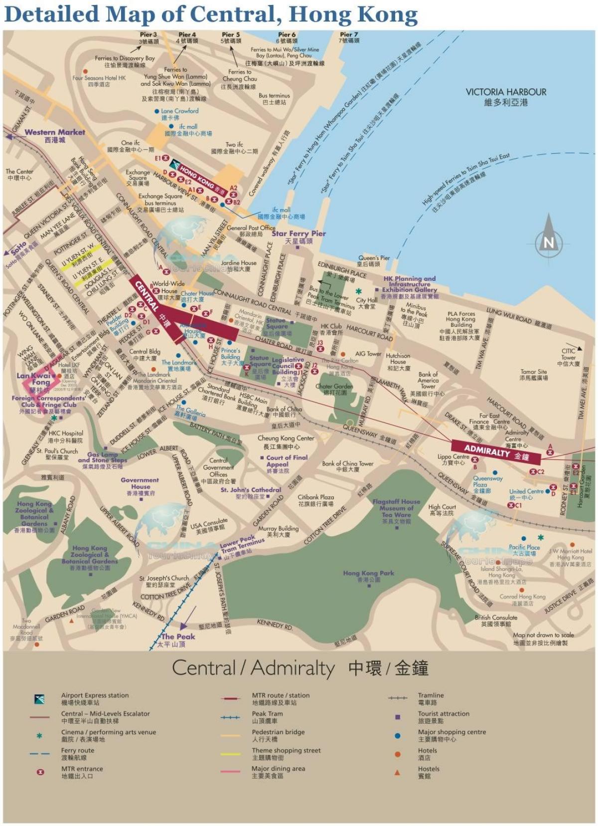 Хонг Конгийн төв газрын зураг