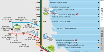 Хонг Конг ding ding трамвай газрын зураг